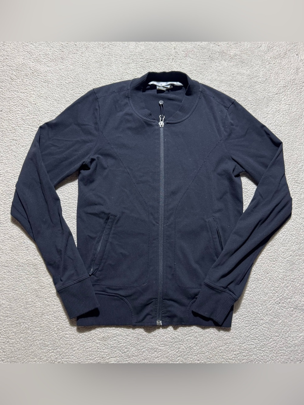 Athleta Jacket Womens XS Black Bombastic Full Zip Bomber Athleisure Zip Pockets